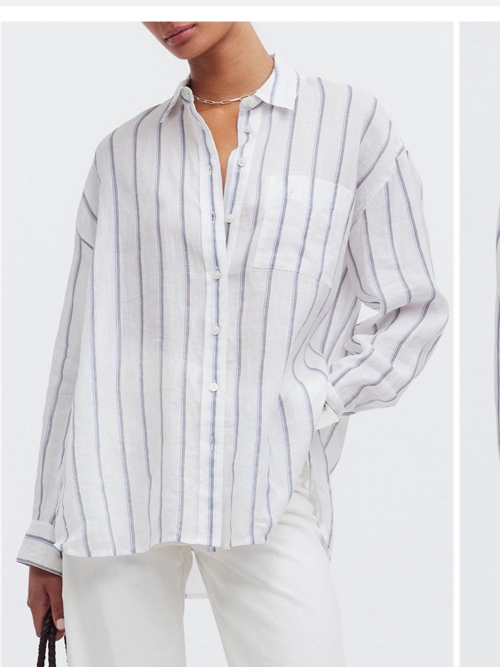MADEWELL THE OVERSIZED STRIPE BUTTON-UP SHIRT